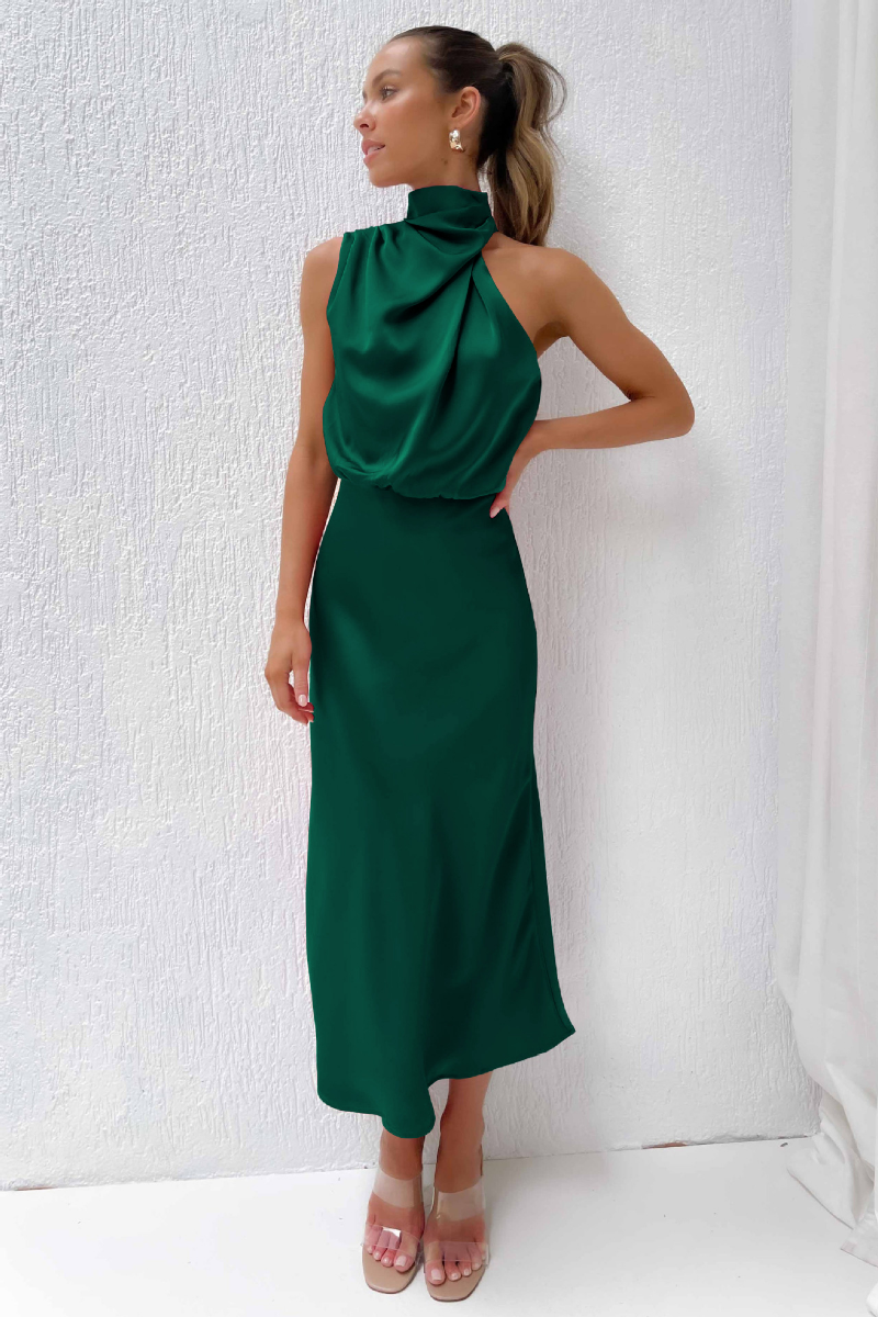 Rosalie | Chique Maxi Jurk Met Moderne Halslijn - Elegant en Vrouwelijk