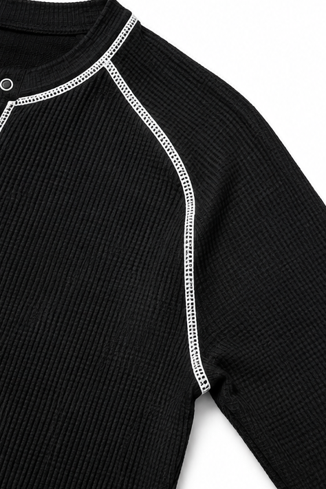 Wearbella – Wafelbrei Contrast Stitch Henley Top