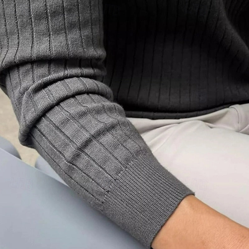 Theo | Geribbelde Henley Trui