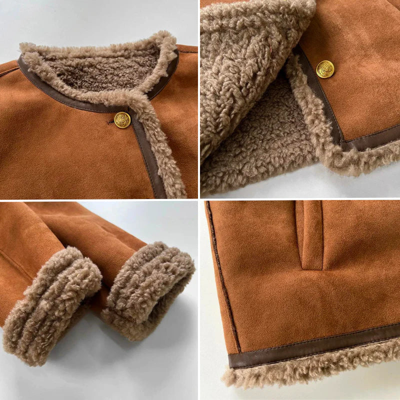 SOPHIA – GEZELLIGE NEP-SHEARLING TRIM JAS