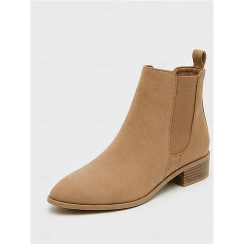 Vivienne | Puntige Block Heel Enkellaarsjes