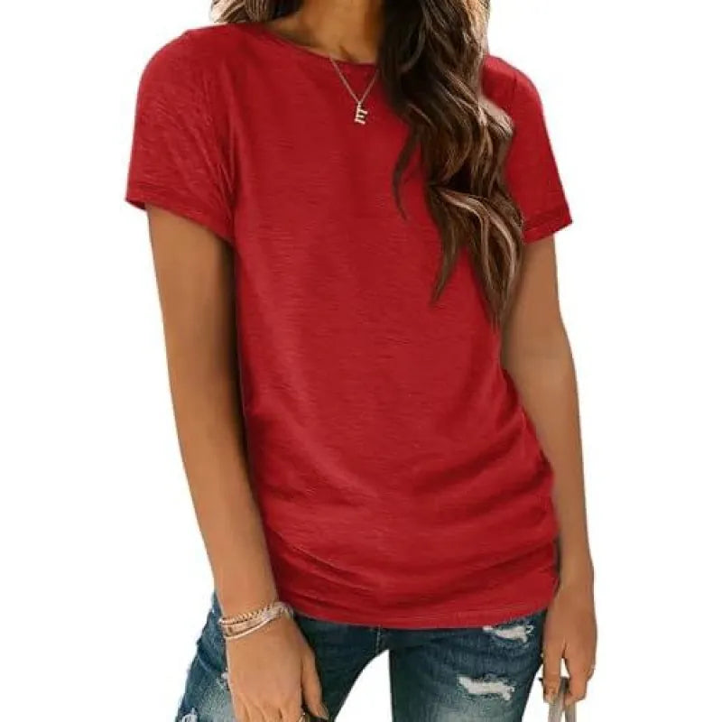Naomi | Dames T-shirt met Ronde Hals en Zijruches