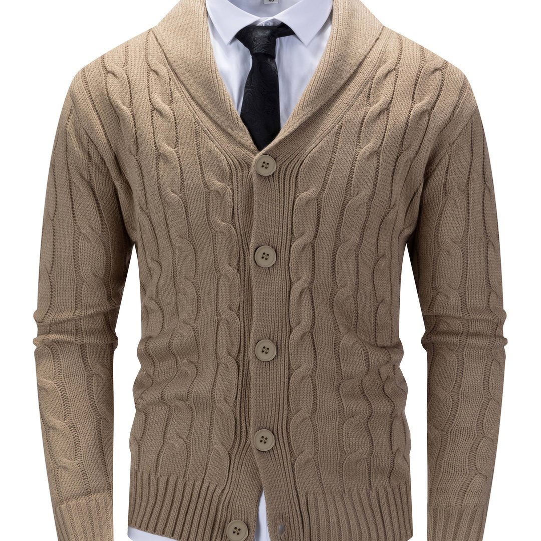 Walter | Schouderkraag Kabelgebreide Cardigan