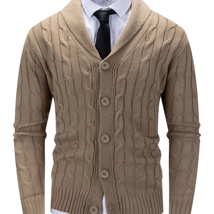 Walter | Schouderkraag Kabelgebreide Cardigan
