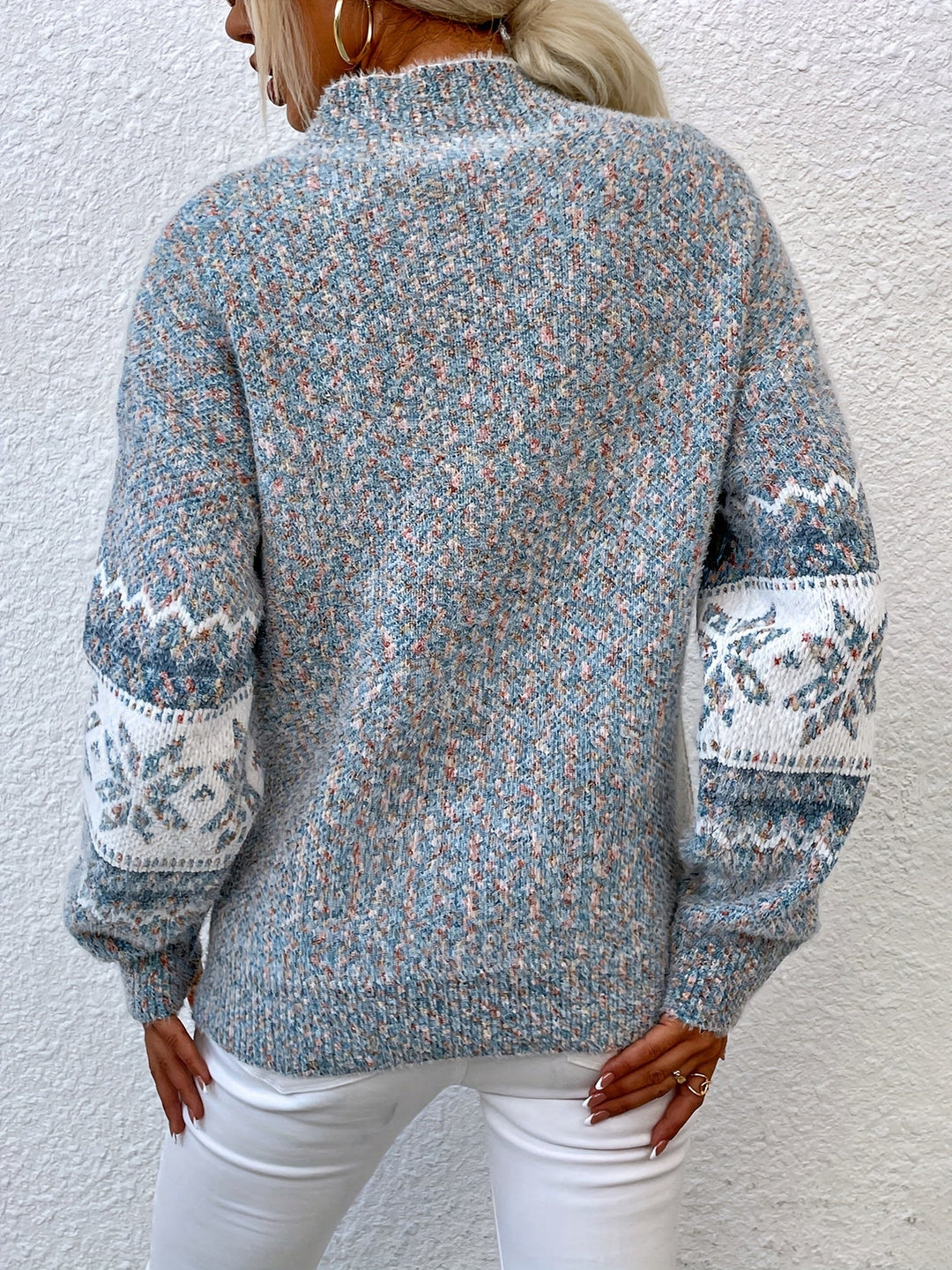Tamsin | Gezellige Sneeuwvlok Mock-Neck Trui