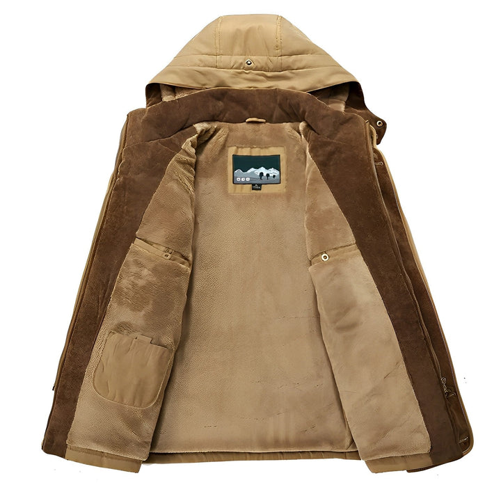 Heren Warme Winter Hooded Parka Jas met Zakken