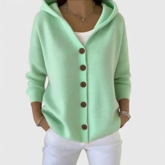 OLIVIA – KNOPEN-UP HOODIE CARDIGAN