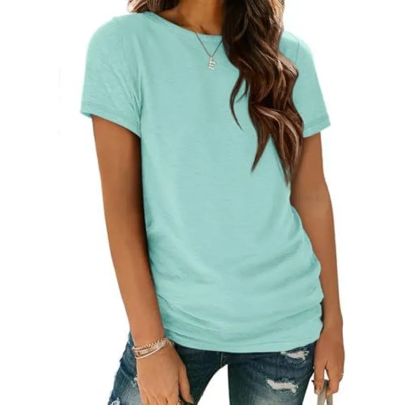 Naomi | Dames T-shirt met Ronde Hals en Zijruches