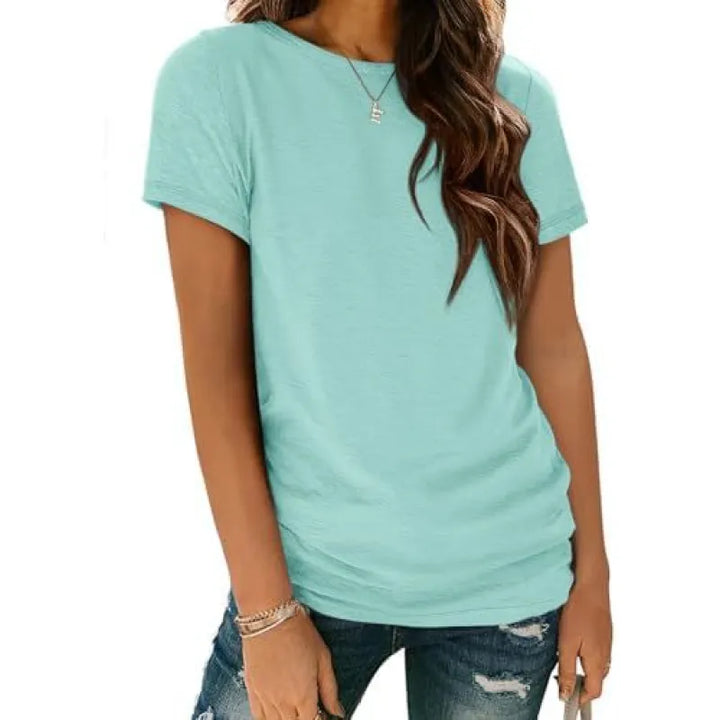 Naomi | Dames T-shirt met Ronde Hals en Zijruches