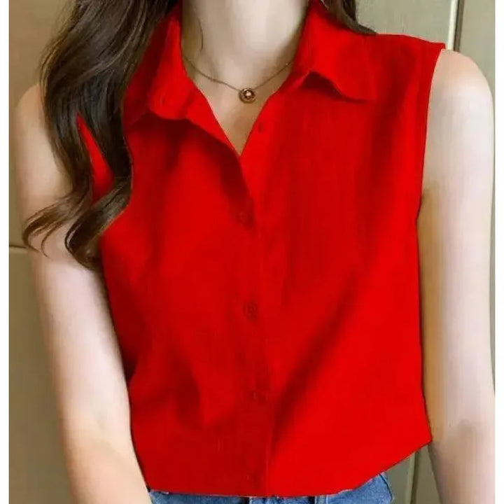 Adelaide | Damesblouse met puntkraag en knoopsluiting