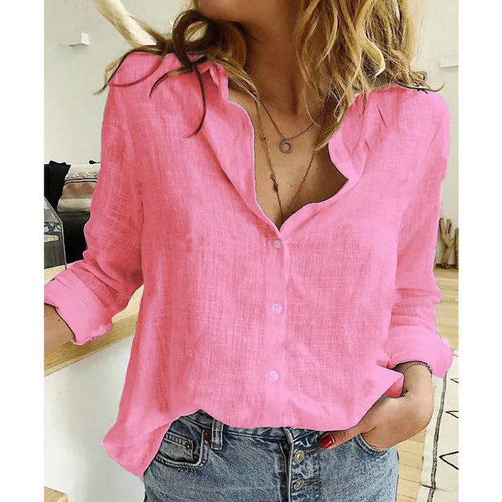 Mia | Dames blouse met kraag en knoopsluiting