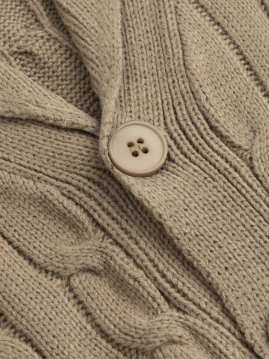 Walter | Schouderkraag Kabelgebreide Cardigan