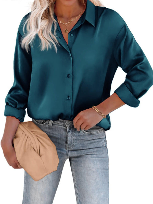 Dames blouse met lange mouwen en knopen