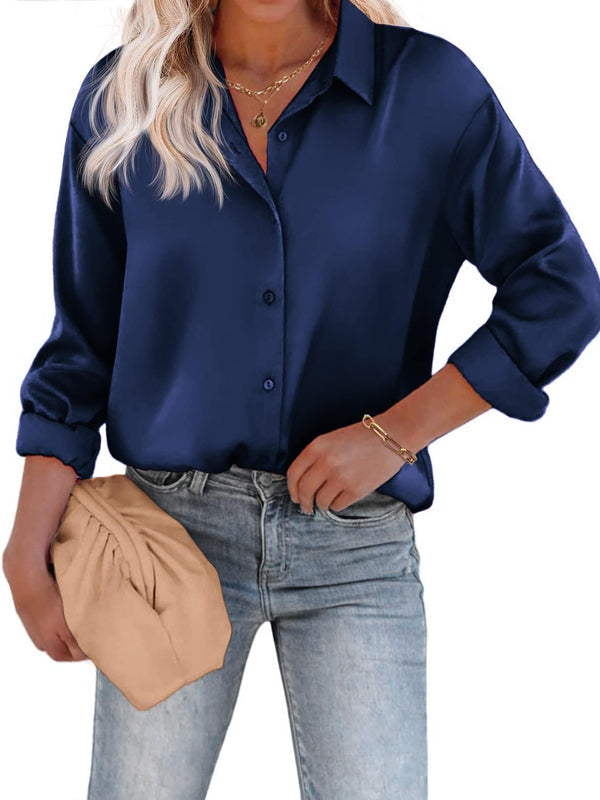 Dames blouse met lange mouwen en knopen