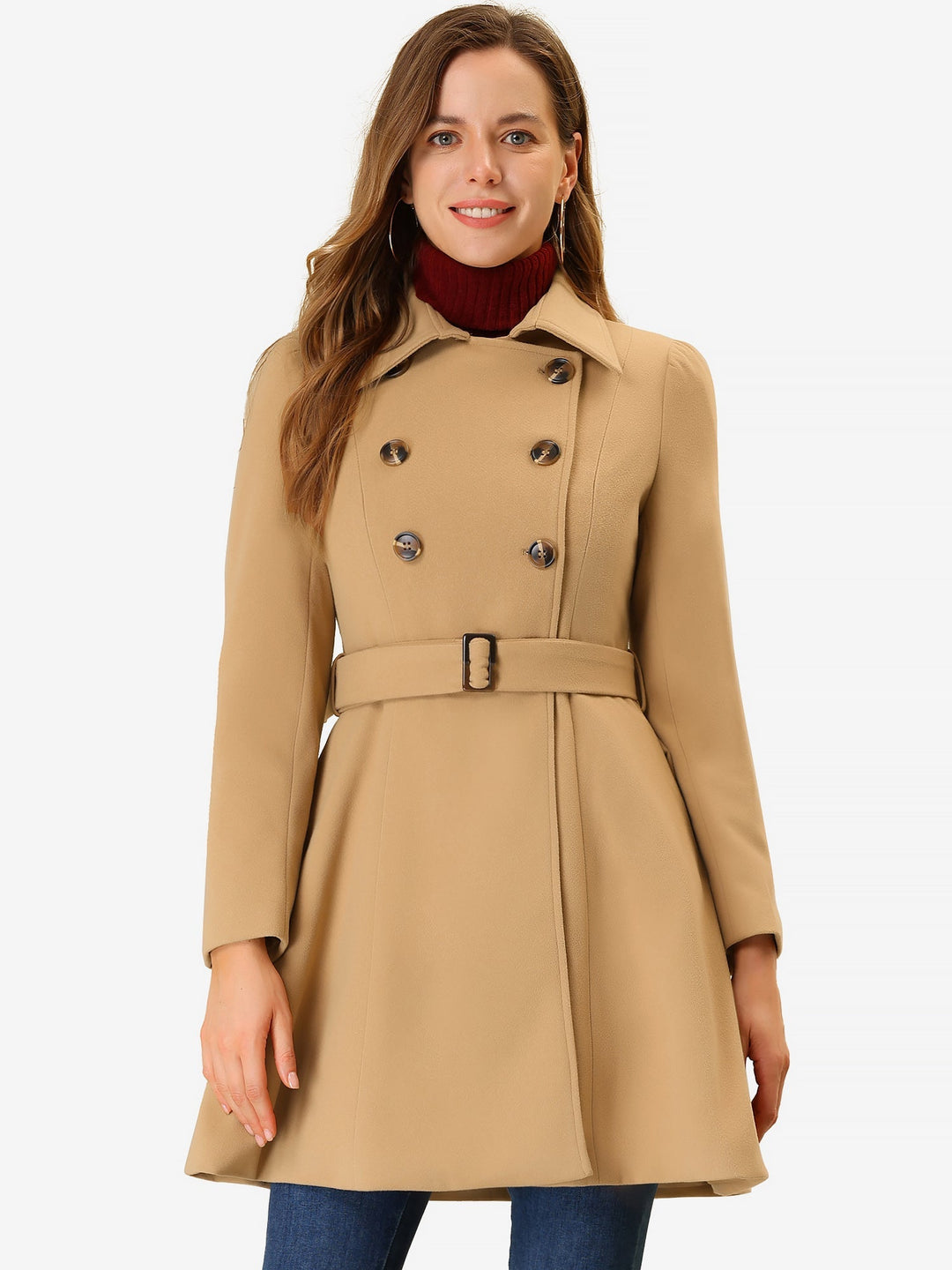 Ela | Fit-and-Flare Dubbelzijdige Op maat gemaakte Trenchcoat