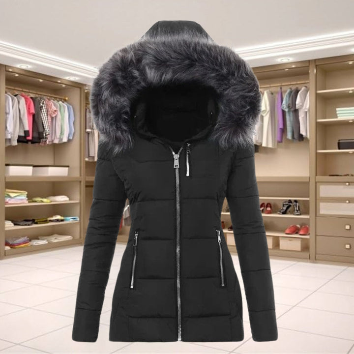 Warme Faux Fur Winterjas met Bies