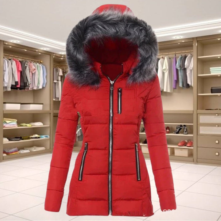 Warme Faux Fur Winterjas met Bies