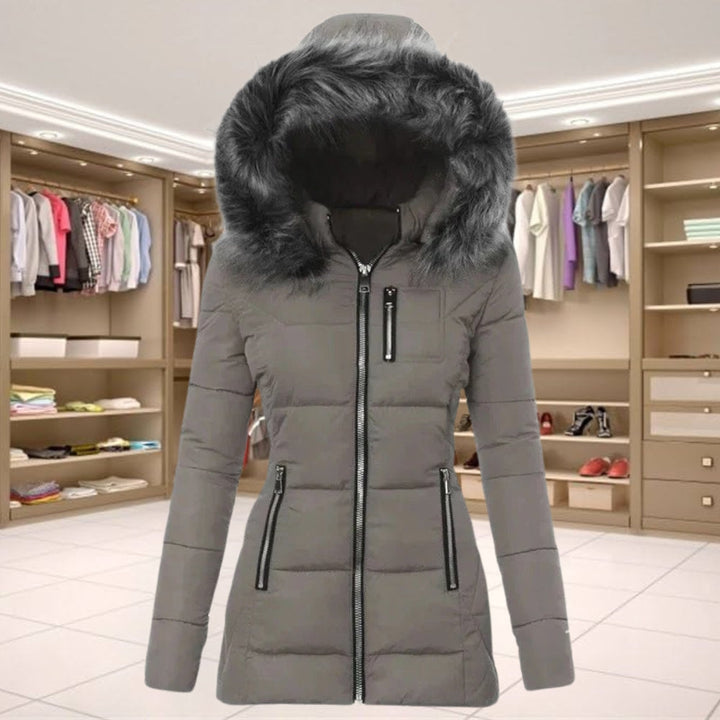 Warme Faux Fur Winterjas met Bies