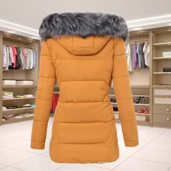 Warme Faux Fur Winterjas met Bies