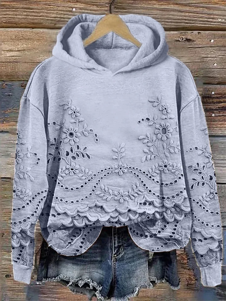 Regine - Gezellige Hoodie met Bloemenprint