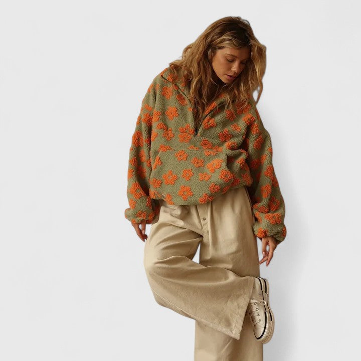 BONNIE – GEPRINTE SHERPA PULLOVER