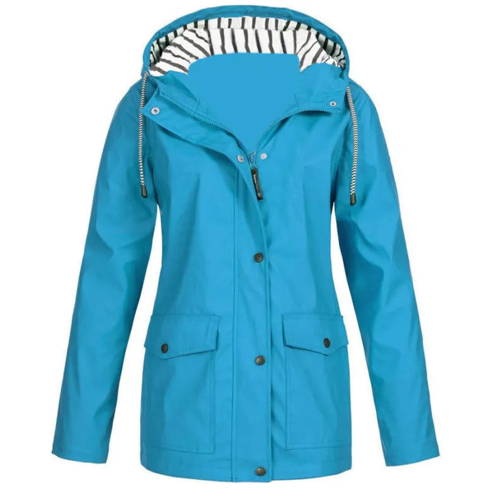 Zoey | Dames regenjas met capuchon en klepzakken