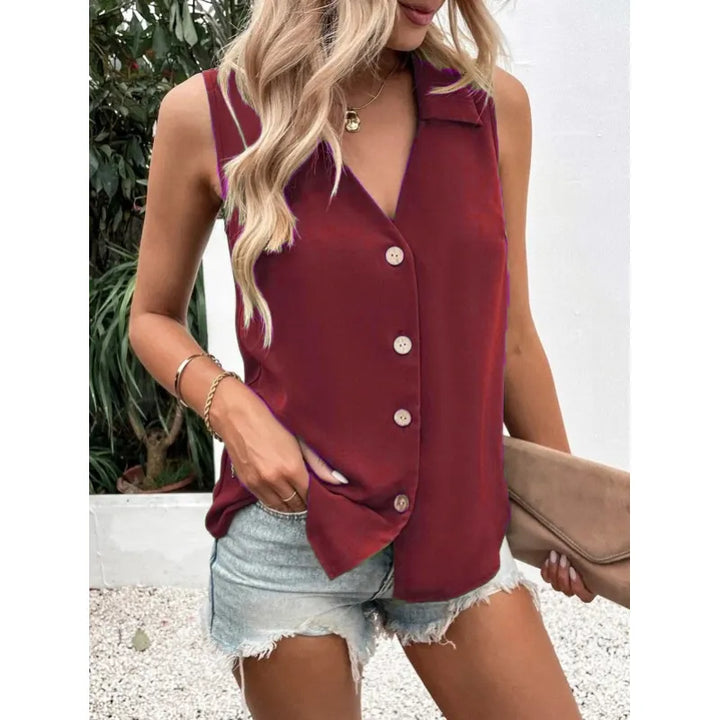 Hazel | Dames Top met Knoopsluiting en Spaghettibandjes