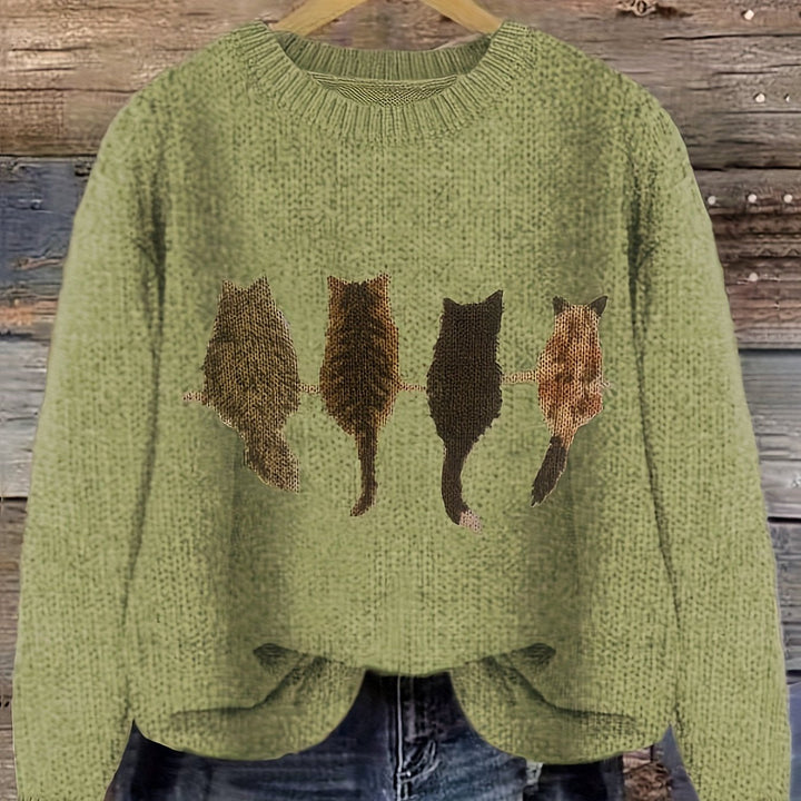 Tamara | Gezellige Kattenprint Trui