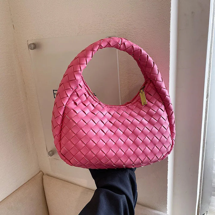 Noré Venta | Dames handtas met vlechtwerk en ritssluiting