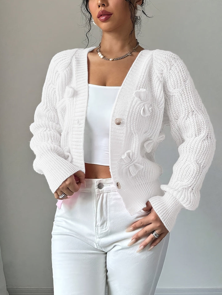 Juniper | Zachte Cardigan met Boogdetail en Lange Mouwen
