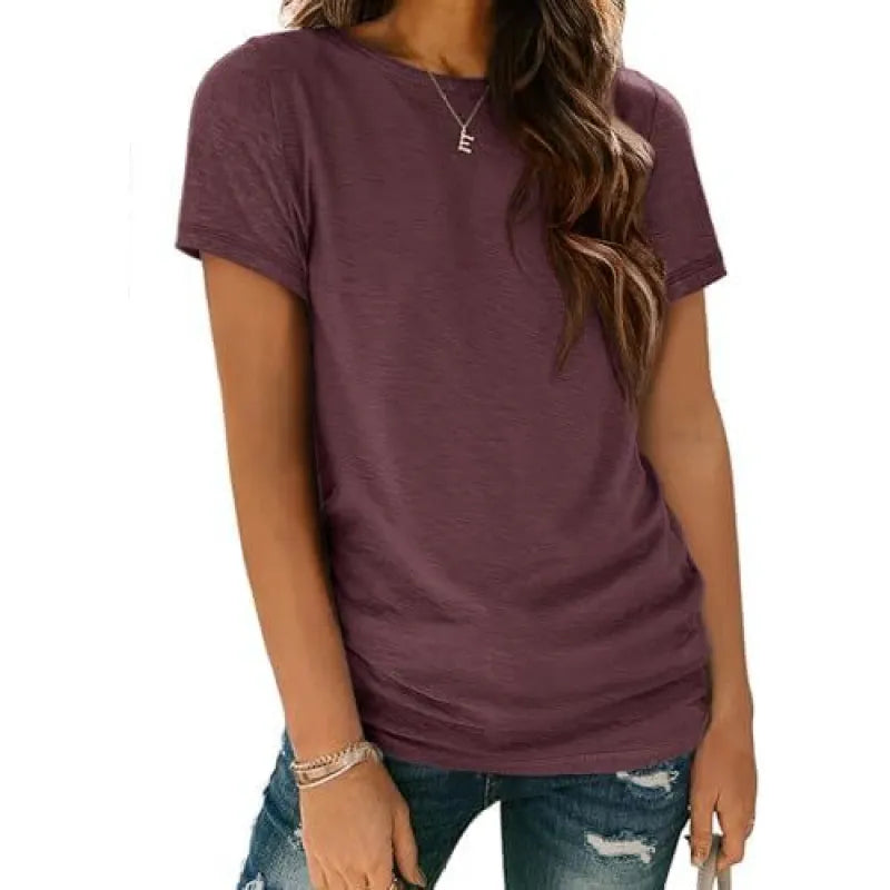 Naomi | Dames T-shirt met Ronde Hals en Zijruches