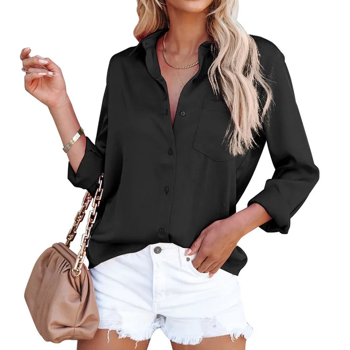 Clarisse | Dames blouse met knoopsluiting en lange mouwen