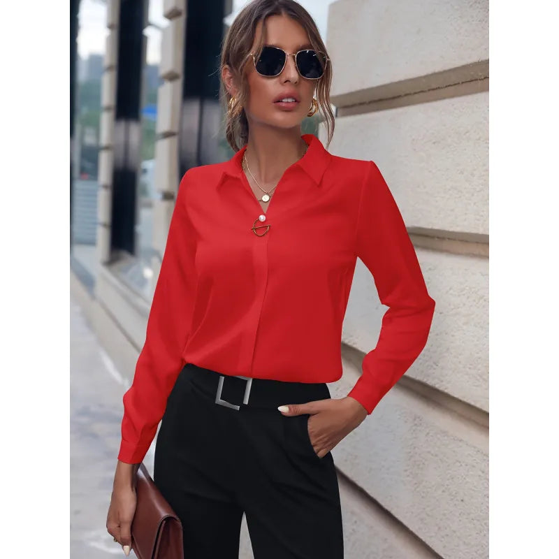 Violet | Damesblouse met puntkraag en siersluiting