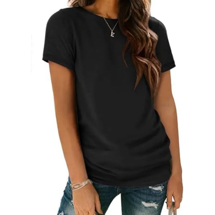 Naomi | Dames T-shirt met Ronde Hals en Zijruches