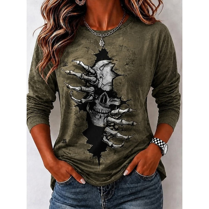 Selene | Halloween Skull Langsleeve Top