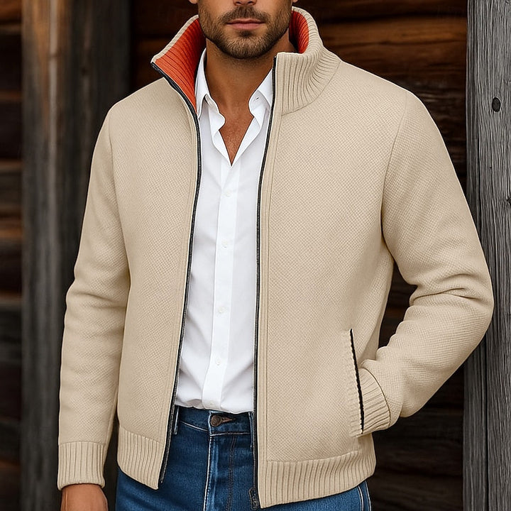 Gregory | Staande Kraag Zip Cardigan
