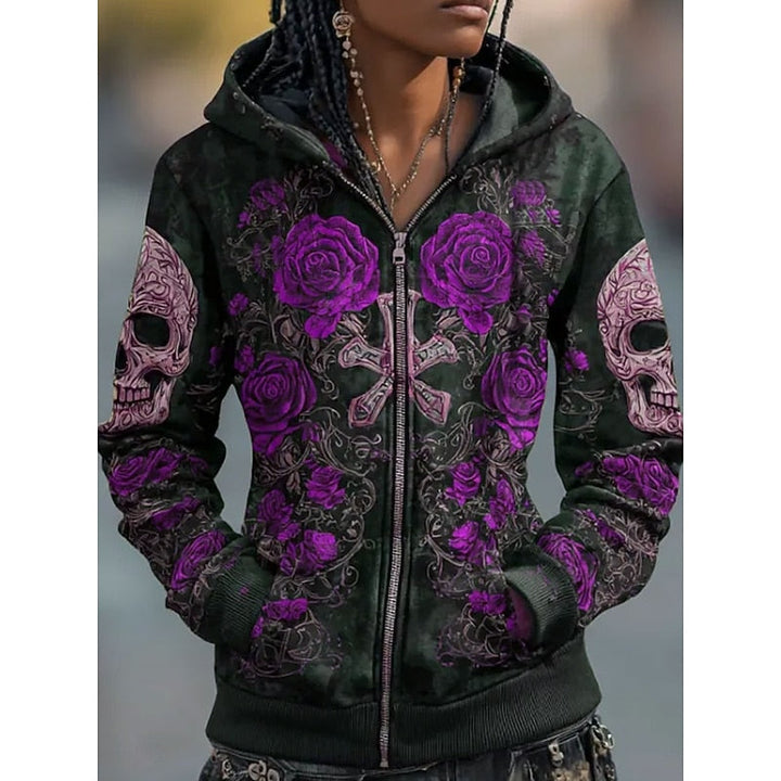 Willow | Skull & Roos Halloween Zip-Up Hoodie