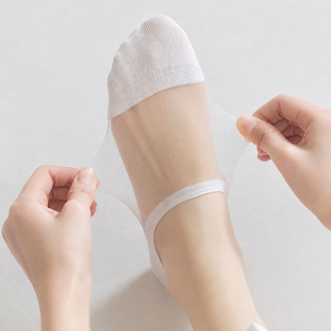 Onzichtbare Ademend Katoenen Doorzichtige Antislip Sokken