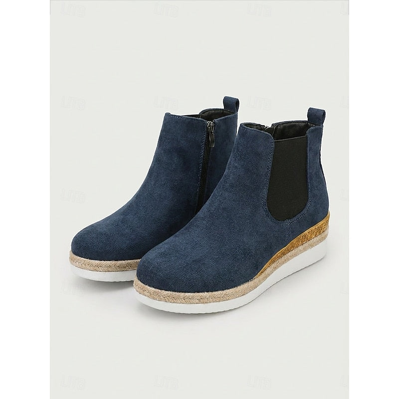 Vera | Gezellige Wedge Enkellaarzen