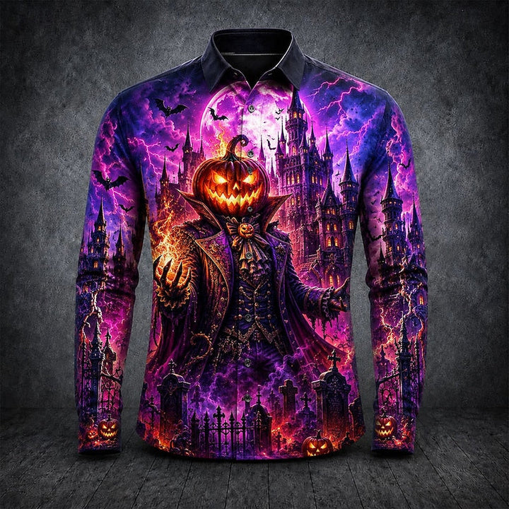 Thatcher | Halloween Gothic Print Lange Mouwen Shirt