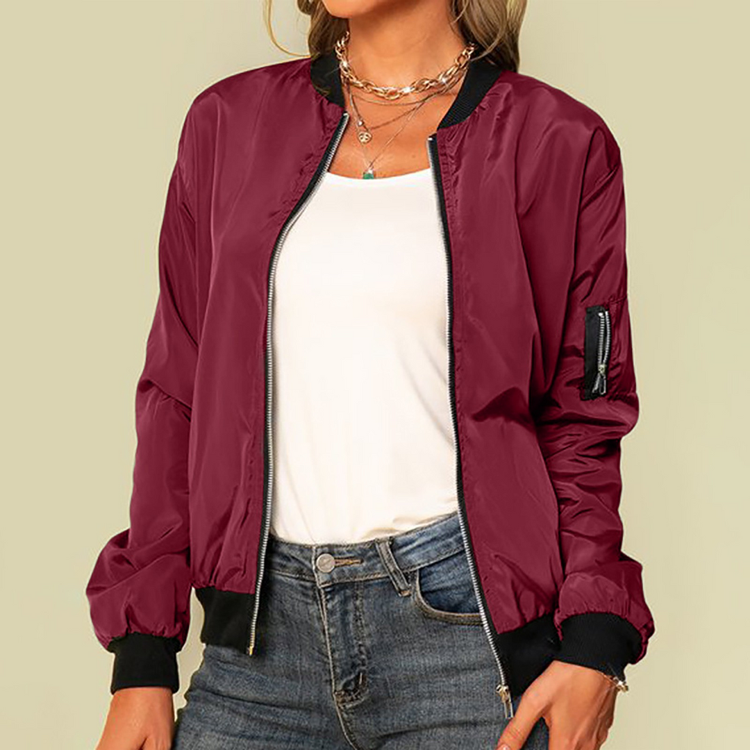 Harlow | Hoge Hals Oversized Alledaagse Bomberjack