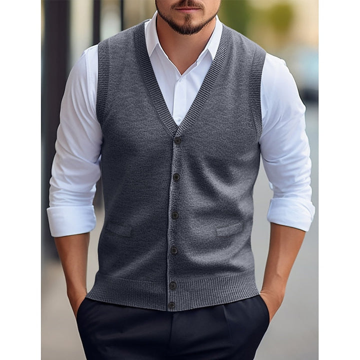 Leonard | Knop V-Hals Sweater Vest