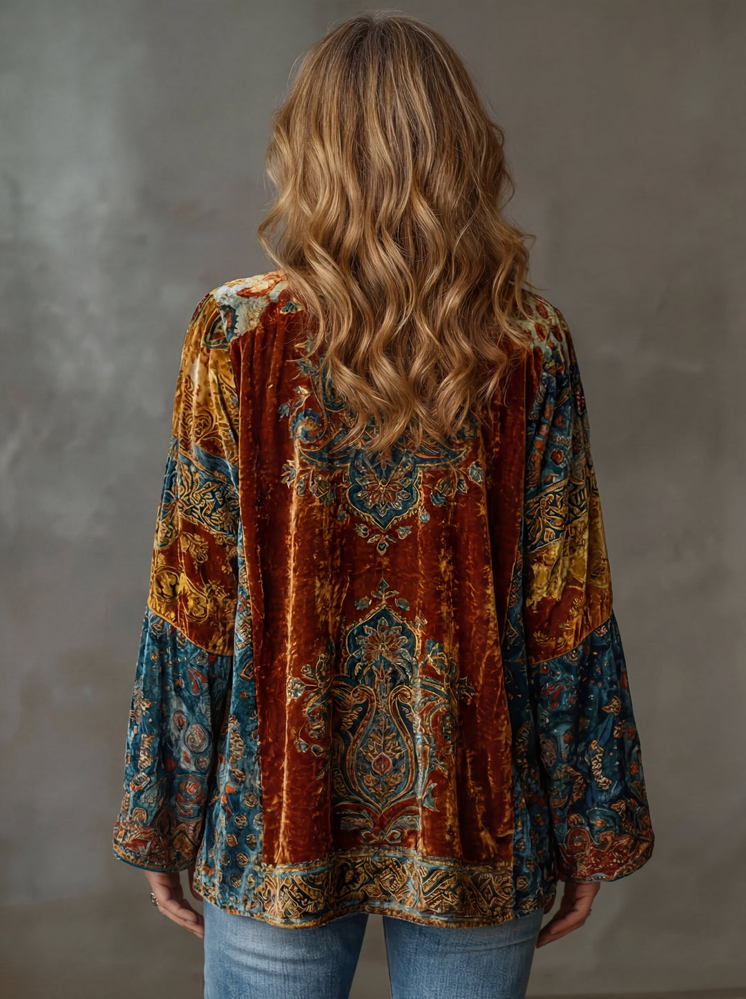 Vrouwen Bohemian Kimono Cardigan met Artistieke Motieven