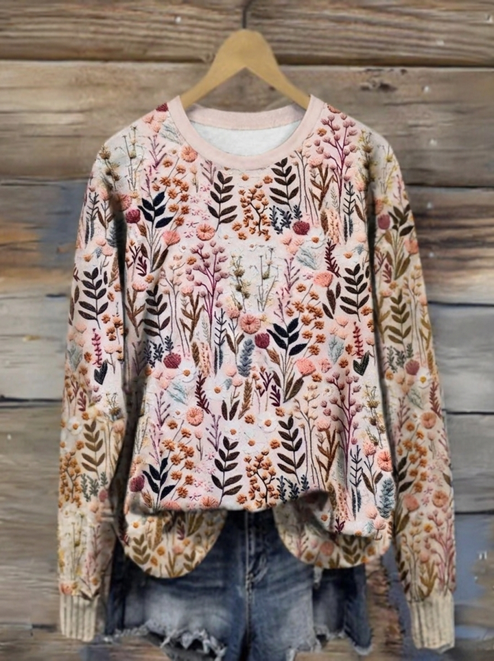 DARIA | PULLOVER MET GEBROIDE BLOEMEN