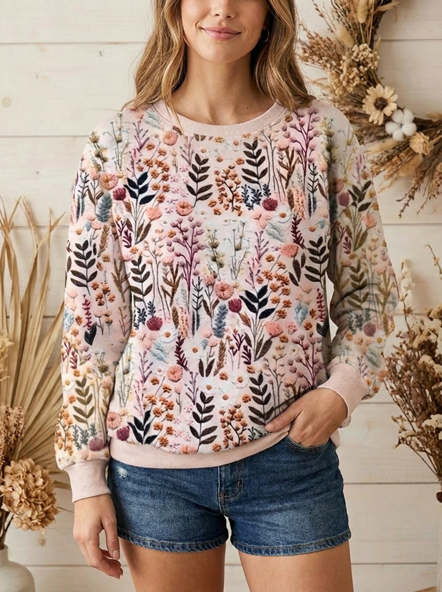 DARIA | PULLOVER MET GEBROIDE BLOEMEN