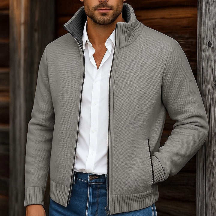 Gregory | Staande Kraag Zip Cardigan