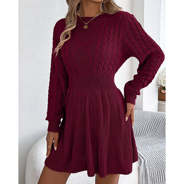 Whitney | Kabelgebreide Sweater Jurk
