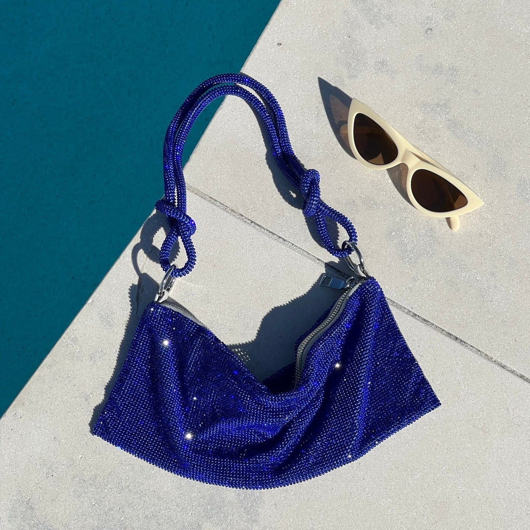 Luxe Glanzende Tas met Ketting Detail