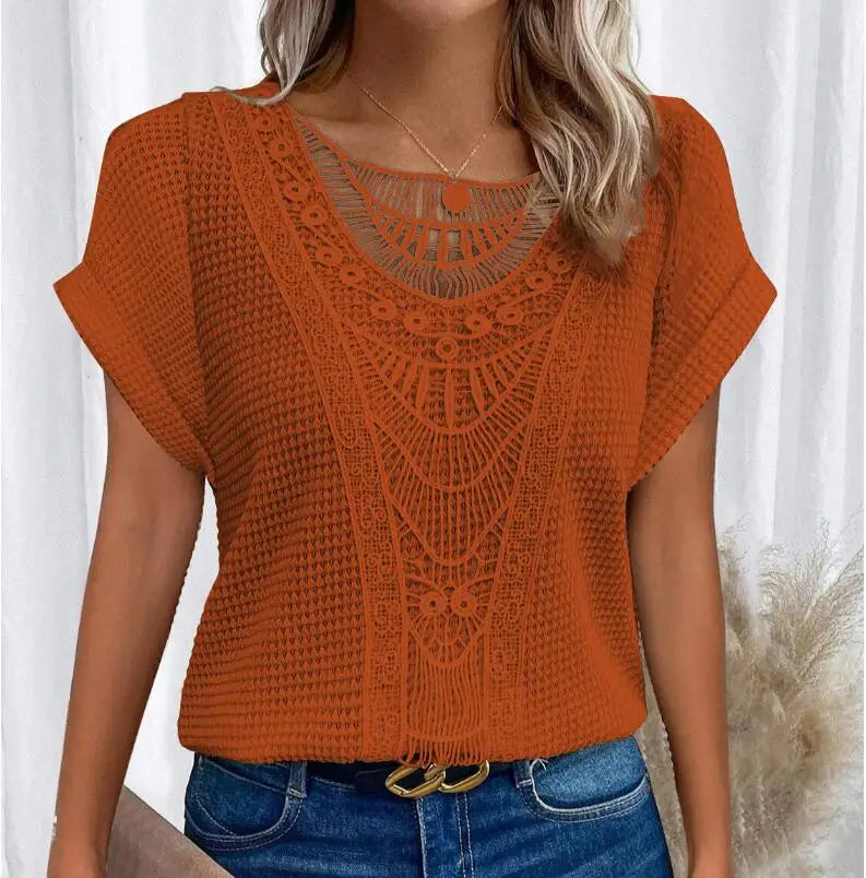 Leah - Chic Ronde Hals Brei Top