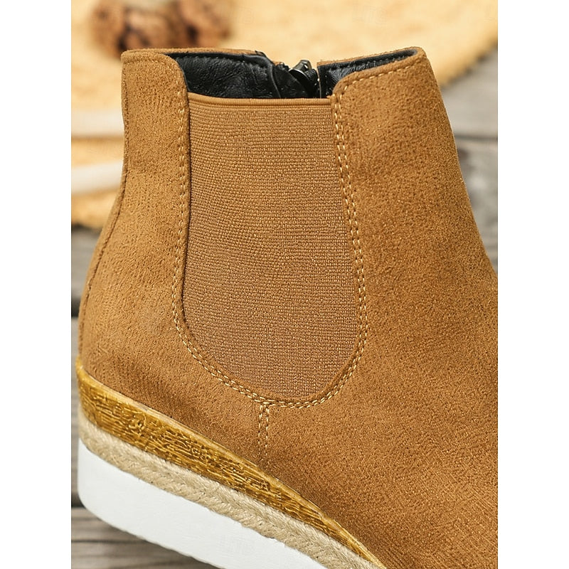 Vera | Gezellige Wedge Enkellaarzen